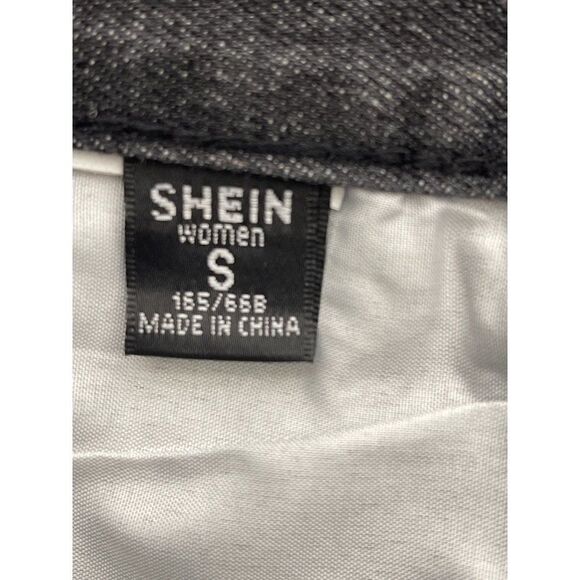 SHEIN Black Distressed Raw Hem Denim Shorts Size S - Picture 6 of 8